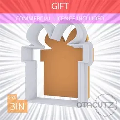 Gift~3in.gif Gift Cookie Cutter 3in / 7.6cm