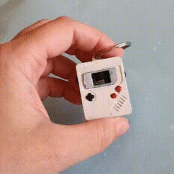 GIF-GAMEBOY.gif Free STL file Gameboy Keychain with rotating screen FREE・Template to download and 3D print
