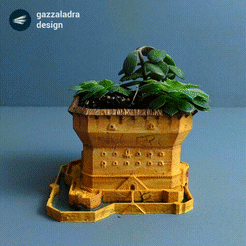 02.gif STL file Planter castle・3D printable model to download