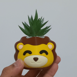 LION2.gif STL file LION VASE・Design to download and 3D print