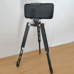 GIF-200524_144205.gif STL-Datei Adjustable smartphone tripod (Tripod) kostenlos・3D-Druck-Modell zum herunterladen
