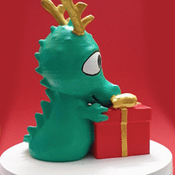 Présentation-GIF.gif Archivo STL Christmas Dragon - Sin apoyo・Design para impresora 3D para descargar