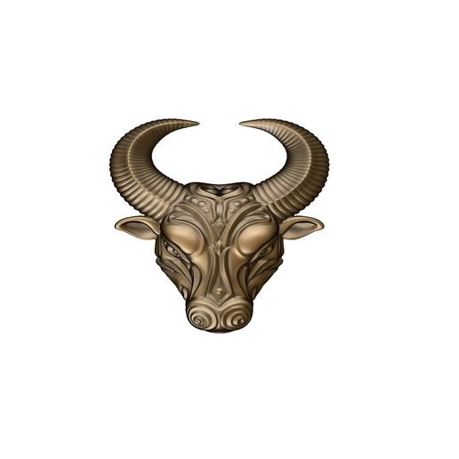 Rishabam-Ro-Cults-3D.webm Taurus Zodiac Pendant – Bull Head Jewelry – CNC & 3D Print Ready – No Undercuts STL