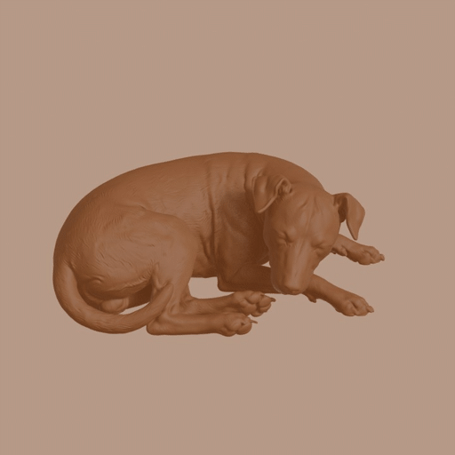 Sleeping Miniature Pinscher Dog Figurine