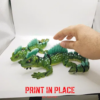 basilisco_flexi_printinplace.gif Réptil Basilisco - Modelo Articulado para Impressão no Local para Impressão 3D