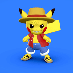 Gravar_2022_07_23_13_19_05_705.gif Fichier STL Luffy Pikachu - impression 3D・Design pour imprimante 3D à télécharger, lessab3d