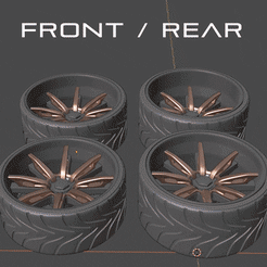 0.gif STL file FORG 3D Style Wheel set FRONT AND REAR w/ 2 offsets・3D printer model to download, BlackBox