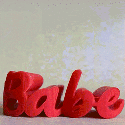 123123213.gif STL file Babe - Heart Valentine's Day Gift・Model to download and 3D print, Rubiks3D