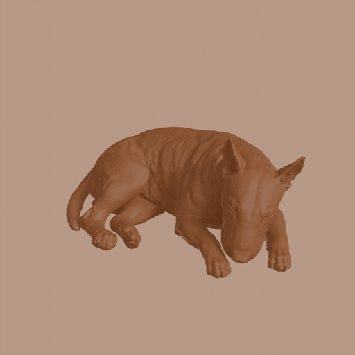Sleeping Miniature Bull Terrier Dog Figurine