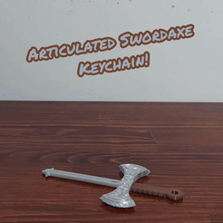 ezgif.com-gif-maker-14.gif STL file Articulated Swordaxe - Multicolor Keychain | Toy・3D printing design to download