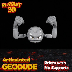 GEODUDEFINALGIF.gif Geodude - Pokemon articulado - Fácil de imprimir - NO Soporta