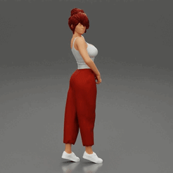 227.gif Archivo 3D Hermoso modelo de mujer joven en un elegante encaje superior pantalones y zapatillas de deporte Modelo de impresión 3D・Objeto para impresora 3D para descargar, 3DGeshaft