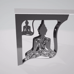 bouddha.gif STL file EQUERRE ETAGÈRE BOUDDHA BUDDHA 200 X 200 X 20 SHELF BRACKET MEME POUR ENDER 3 SANS SUPPORT・3D printer design to download