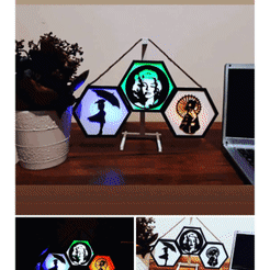 20220116_171101.gif STL file hexagon 3d table lamp・3D printable design to download, Vandettaa