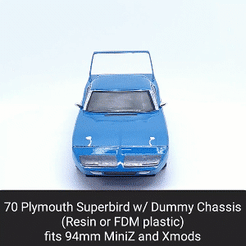 Superbird.gif STL file 70 Superbird Body Shell with Dummy Chassis (Xmod and MiniZ)・Template to download and 3D print