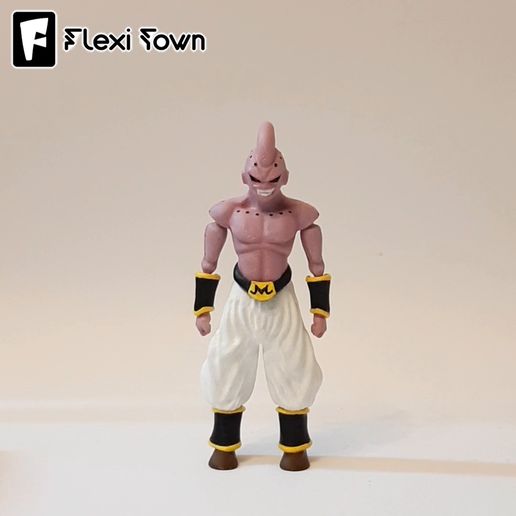 Flexi-Town-Kid-Buu,-G1.mp4 Flexi Kid Buu, figurine articulée, 3mf inclus