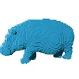 GIF.gif Pixel Hippo / Hippopotamus low-poly 3d model
