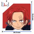 gif.gif STL file ONE PIECE SHANKS - COOKIE CUTTER / ANIME・3D printer model to download