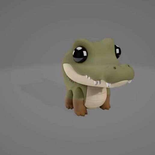 Diseno-sin-titulo.mp4 Cute Baby Crocodile / Alligator - Chibi Kawaii 3D Figure