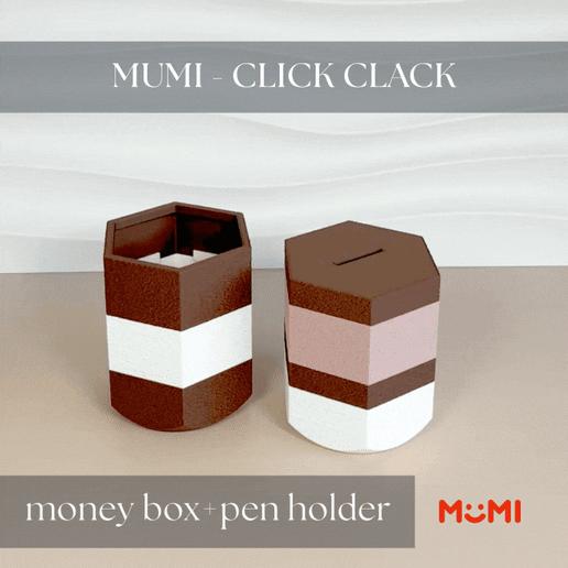 MUMI - CLICK CLACK - MONEY BOX+PEN HOLDER - 3D model önizlemesi