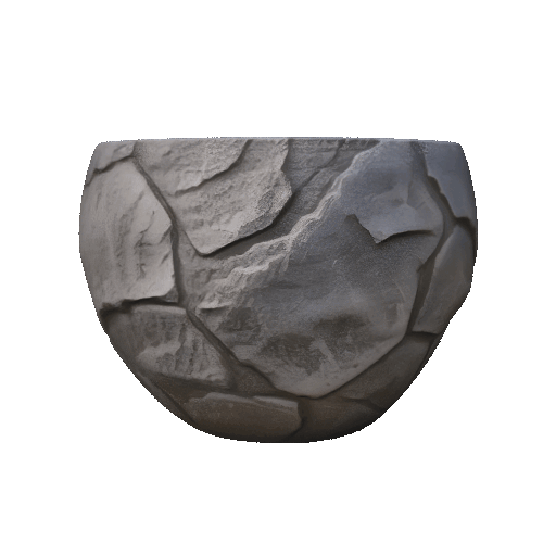 Rustic Cracked Stone Planter - STL