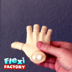 HandFlick.gif Download STL file Flexi PRINT-IN-PLACE Hand • 3D print template, FlexiFactory