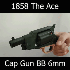 vid-gif-the-ace.gif Archivo 3D The Ace Revolver 1858 Cap Gun BB 6mm Fully Functional Escala 1:1・Plan de impresión en 3D para descargar