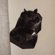 hippopotam.gif STL-Datei Origami Wanddekoration Nilpferd・3D-druckbare Vorlage zum herunterladen, Bricoloup3d