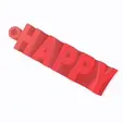 happy-easter.gif easter key ring textflip opticall illusion stl - happy easter 2024 keyring