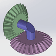 Bevel gear transmission-2 gears.gif Free STL file Simple bevel gear transmission-2 gears・3D printable model to download