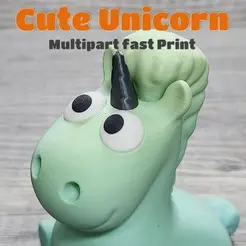 Unicorn.gif Cute Unicorn - Multipart Color - No Supports