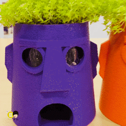 사각-gif-2.gif STL file Moai FLOWER POT 🪴 Planter・3D printable design to download