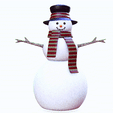 tinywow_VID_33470008.gif DOWNLOAD SNOWMAN 3D Model - Obj - FbX - 3d PRINTING - Christmas - Noel Christmas