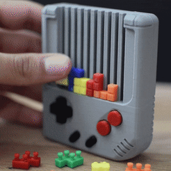 Gameboy-Square-Gif.gif 3D file Mini Tetris GameBoy - Retro Console and Container・3D print design to download