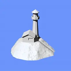 720.gif Island with Lighthouse and House