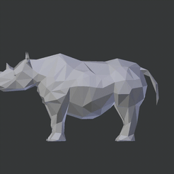 Rhino (1).gif Free STL file RHINO LOW POLY・3D printable model to download