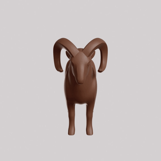 Minimalist Blue Sheep Sculpture