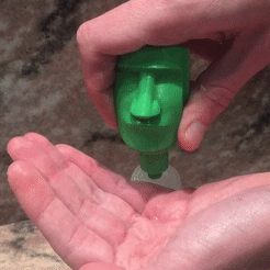 Moai_gif1.gif Archivo STL dispensador de jabón de moai・Diseño imprimible en 3D para descargar, stampamelo3d