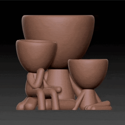Robertplant-2-hijos-(convert-video-online.com).gif Download STL file Robert plant Planter Pot • 3D printable model, RuVa_Printing