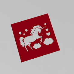 licorne.gif STL file Unicorn stencil・3D print model to download