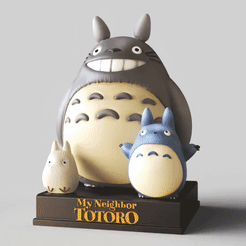 Kashira-3-heads_Spirited-AwayB.gif Archivo STL Totoro Family- MI VECINO TOTORO-となりのトトロ-STUDIO GHIBLI-FANART・Modelo para descargar y imprimir en 3D