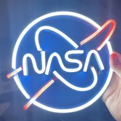 NASA-Video.gif STL file 3D Printed NASA Neon Model・Design to download and 3D print