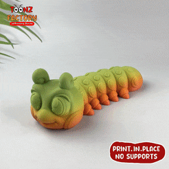 gif-6.gif STL file CUTE FLEXI CATERPILLAR ARTICULATED・3D printable model to download
