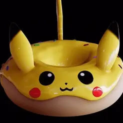 ezgif.com-optimize-8.gif Fichier STL Donut Pikachu・Plan à imprimer en 3D à télécharger