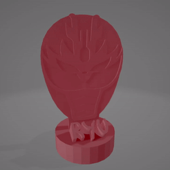 ezgif.com-gif-maker.gif 3D file Power Ranger Ryu Mask Statue・Template to download and 3D print
