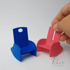 CHILD'S-ROCKING-CHAIR-Dollhouse-Miniature.gif STL file Child's Rocker, Miniature For Dollhouse・3D printing template to download, RAIN