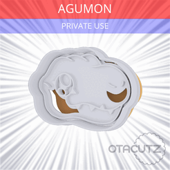 Agumon~PRIVATE_USE_CULTS3D@OTACUTZ.gif Fichier STL gratuit Découpeur de biscuits Agumon / Digimon・Modèle à télécharger et à imprimer en 3D