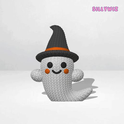 KNITTED-GHOST.gif Fantasma divertido - Halloween - Punto - Ganchillo