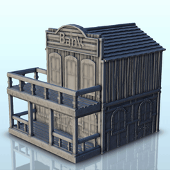 GIF-B08.gif STL file Bank building with canopy and balcony (8) - Six Gun Sound Desperado Old Chronicles Gunfight Gutshot Blackwater Gulch・3D printable model to download, Hartolia-Miniatures