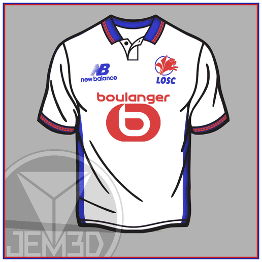 LILLE LOSC 26/27 SHIRT WITH DECORATION INCLUDES KEYCHAIN ​​(NO AMS)